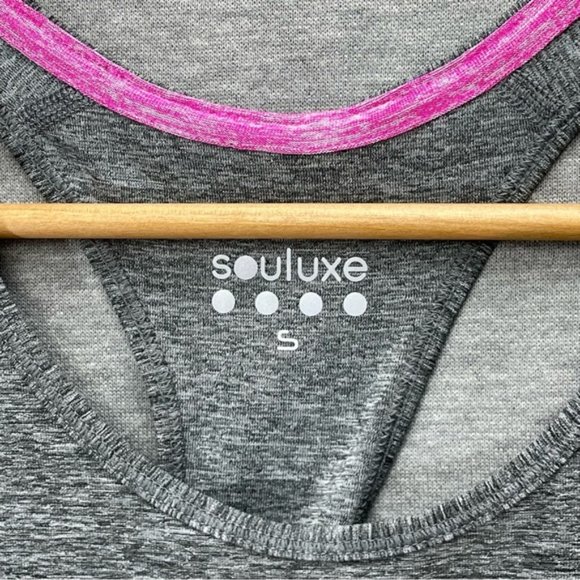 Souluxe Womens Grey Pink Polyester Basic Tank Top Size Small - Picture 3 of 7